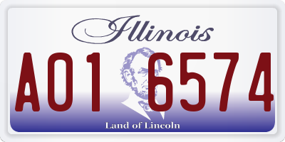 IL license plate A016574