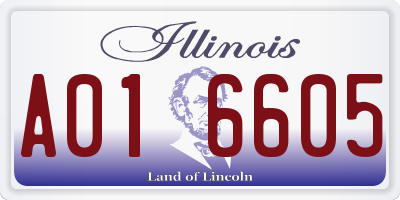 IL license plate A016605