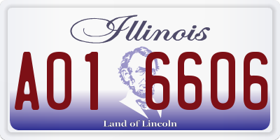 IL license plate A016606