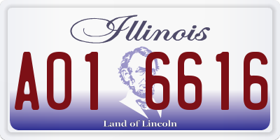 IL license plate A016616