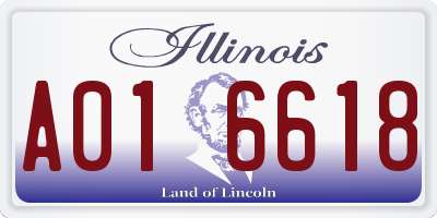 IL license plate A016618