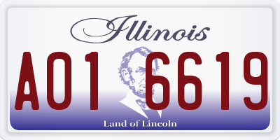 IL license plate A016619