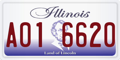 IL license plate A016620