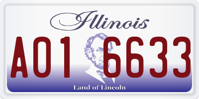 IL license plate A016633
