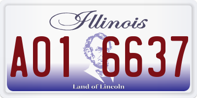 IL license plate A016637