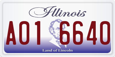 IL license plate A016640