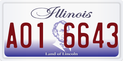 IL license plate A016643