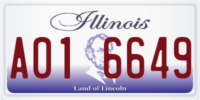 IL license plate A016649