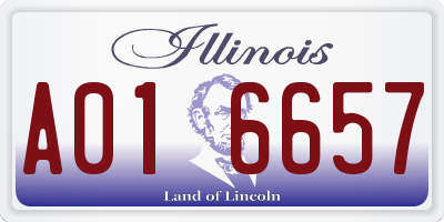 IL license plate A016657