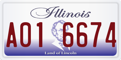IL license plate A016674