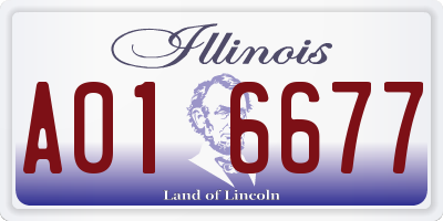 IL license plate A016677