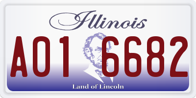 IL license plate A016682