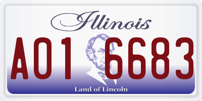 IL license plate A016683