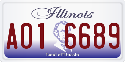 IL license plate A016689