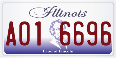IL license plate A016696
