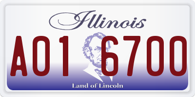 IL license plate A016700