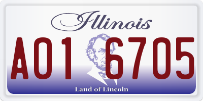 IL license plate A016705