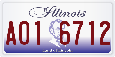 IL license plate A016712