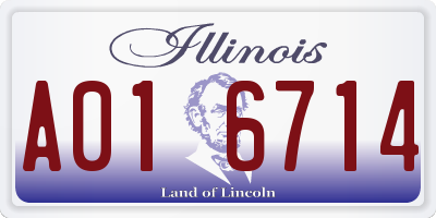 IL license plate A016714