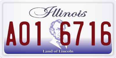 IL license plate A016716