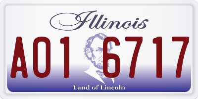 IL license plate A016717