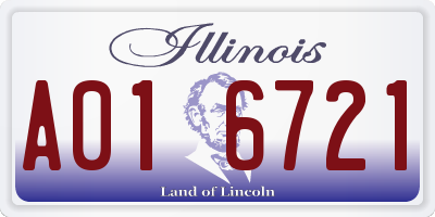 IL license plate A016721