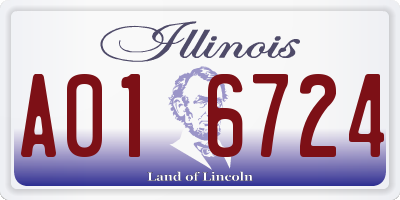 IL license plate A016724