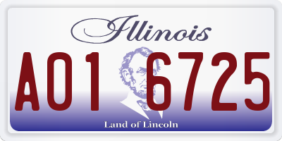 IL license plate A016725