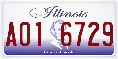 IL license plate A016729