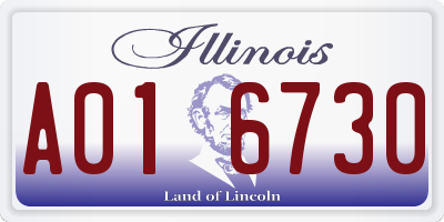 IL license plate A016730