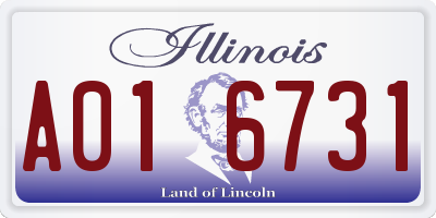 IL license plate A016731