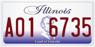 IL license plate A016735