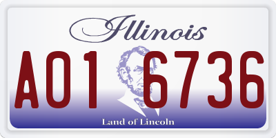 IL license plate A016736