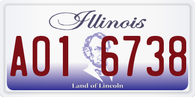 IL license plate A016738