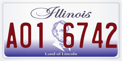 IL license plate A016742