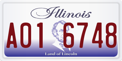 IL license plate A016748