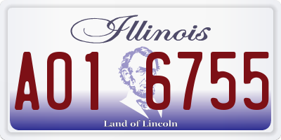 IL license plate A016755