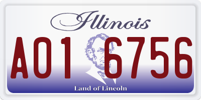 IL license plate A016756