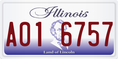 IL license plate A016757