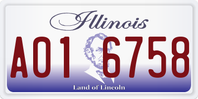 IL license plate A016758