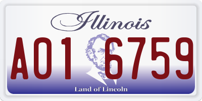 IL license plate A016759