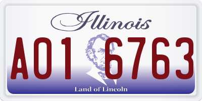 IL license plate A016763