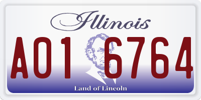 IL license plate A016764
