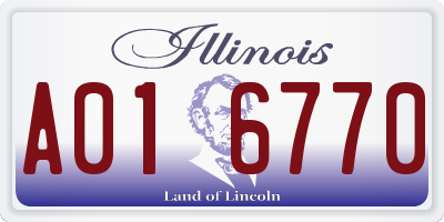 IL license plate A016770