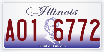IL license plate A016772
