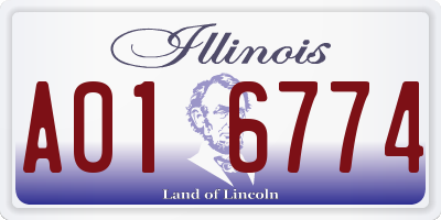 IL license plate A016774