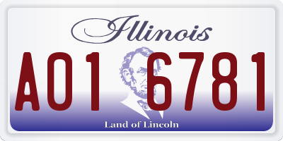 IL license plate A016781