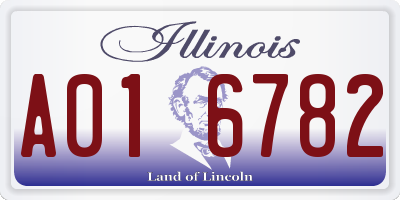 IL license plate A016782