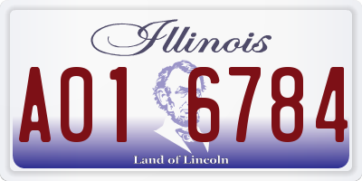 IL license plate A016784