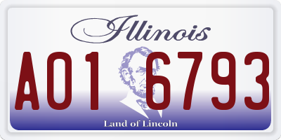 IL license plate A016793